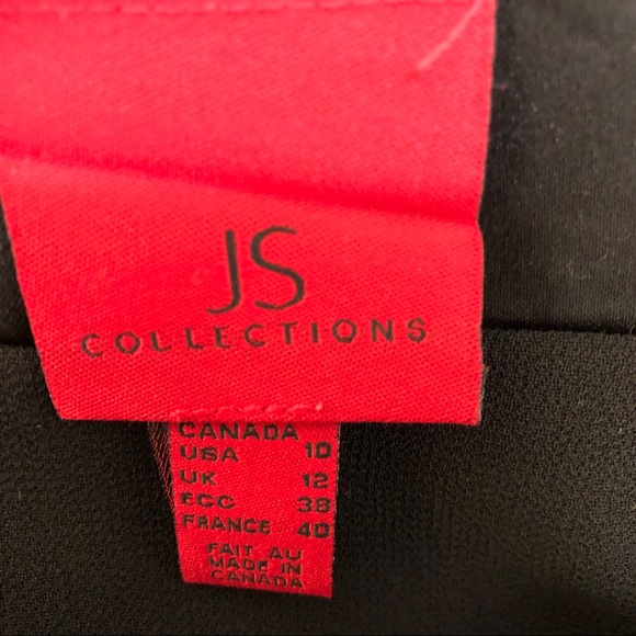 JS Collections Ruffled Slit Side Lined Skirt Black Size 10 - Picture 4 of 5